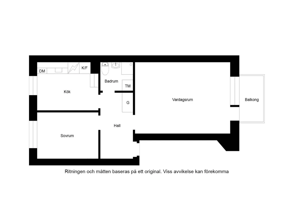 Plan - Renovated Apartment with South-Facing Balcony in Halmstad
