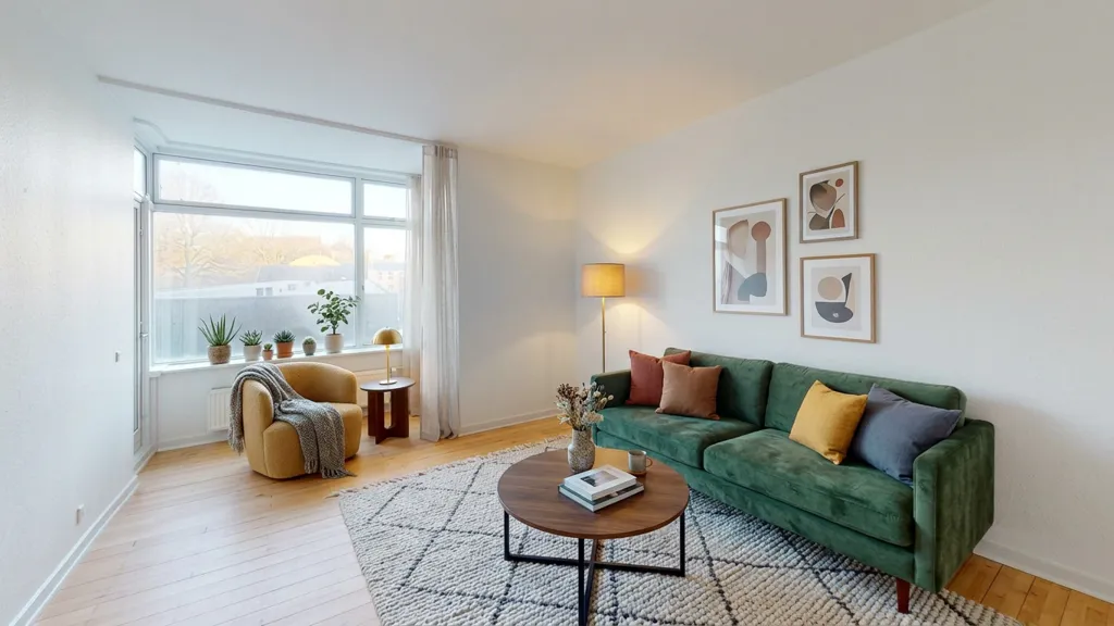 Séjour - Apartment with Two Balconies in Aalborg Centre