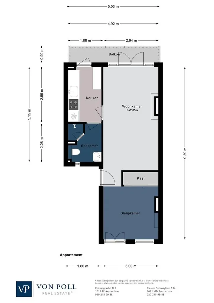 Plan - Galerie Flat with Balcony in Amsterdam