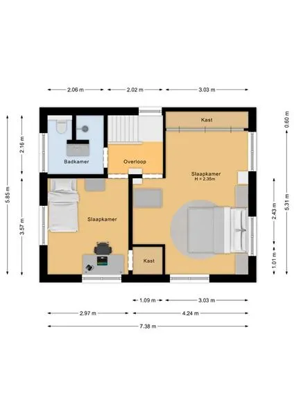 Floor Plan - Detached House with Private Garden in Yerseke