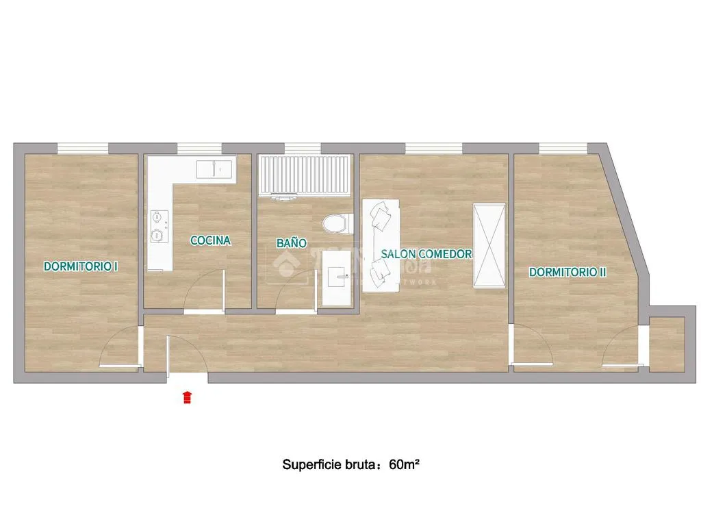 Plan - Flat with Large Windows in Carabanchel Alto