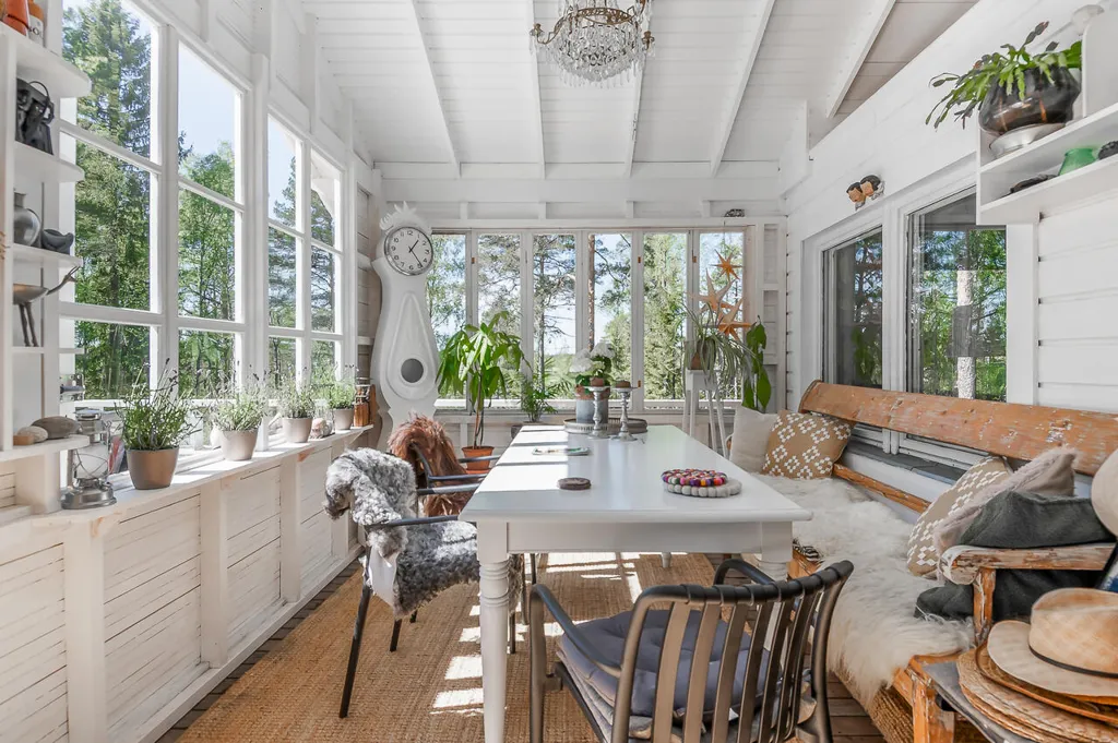 Dining Room - Cottage with Sauna in Österhankmo