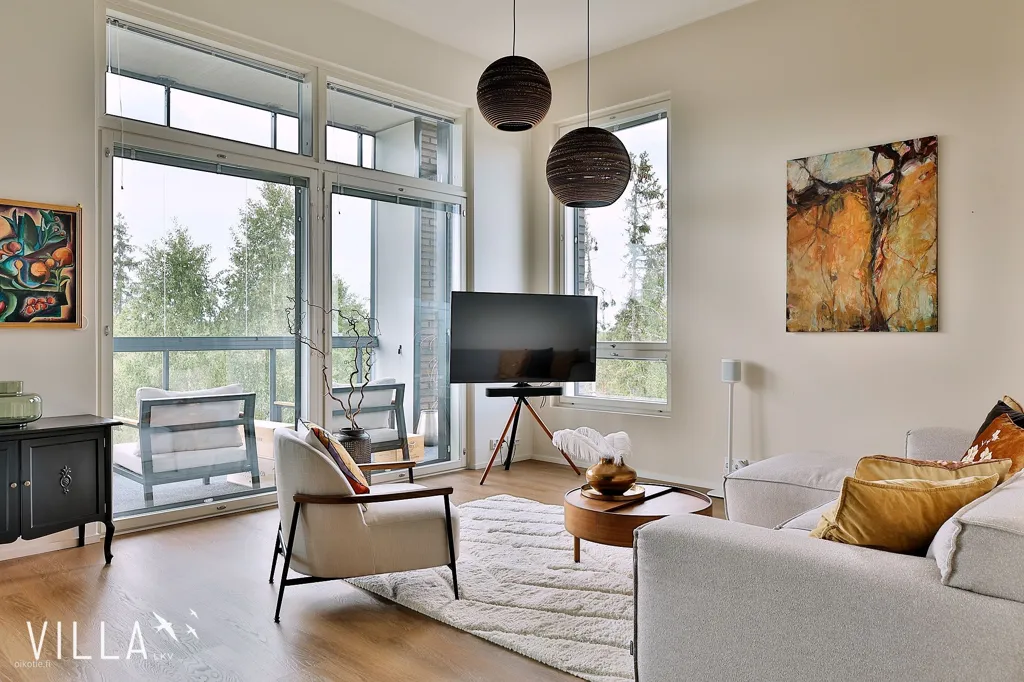 Soggiorno - Modern Apartment with West-Facing Balcony in Vuores