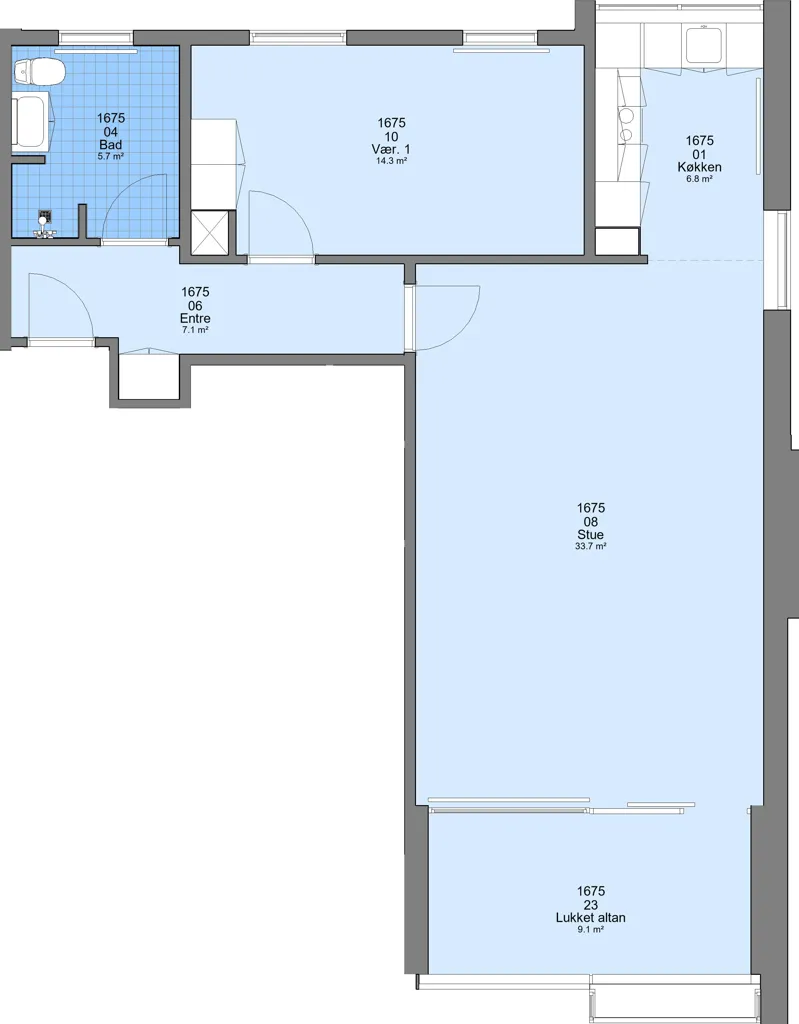 Plan - Appartement 2 pièces à Esbjerg
