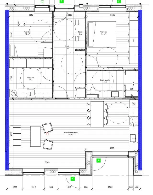 Planimetria - Modern House with Parking in Dalhaven