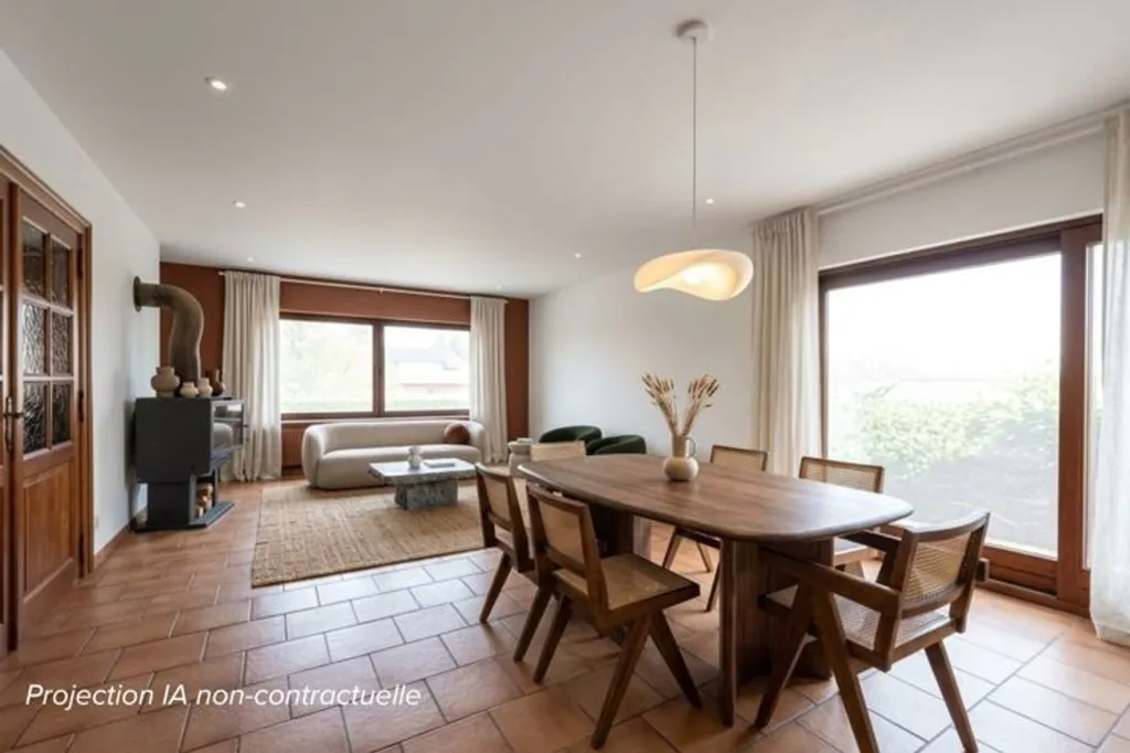 Söögituba - 3-Bedroom Villa with Veranda in Saint-Mard