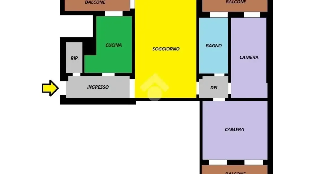 Plan - Triplex with Balconies in Cassano D'Adda