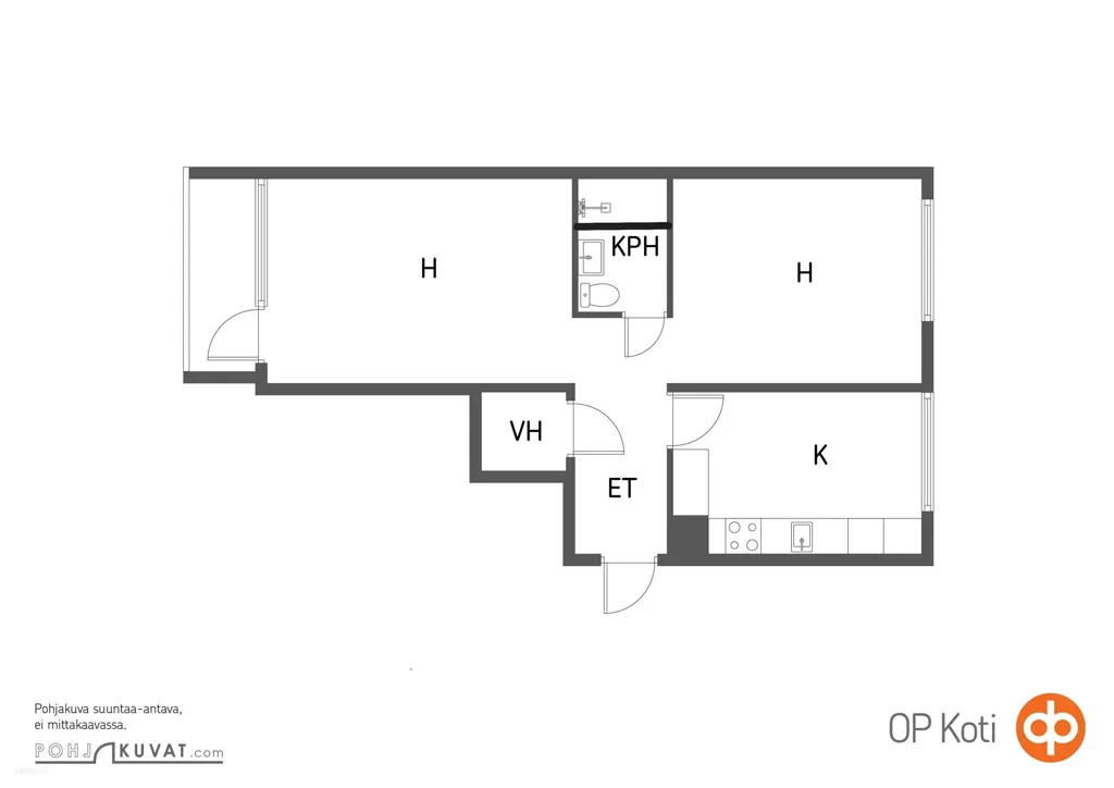 Planimetria - City Centre Flat with Courtyard View in Turku