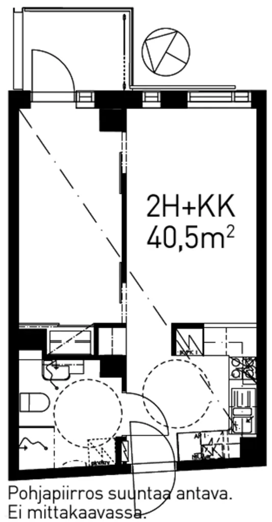 Planimetria - Compact Apartment with Balcony in Pitäjänmäki, Helsinki