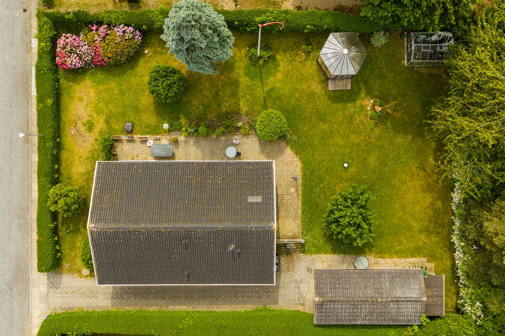Vue aérienne - 1976 Villa with Garden in Svendborg