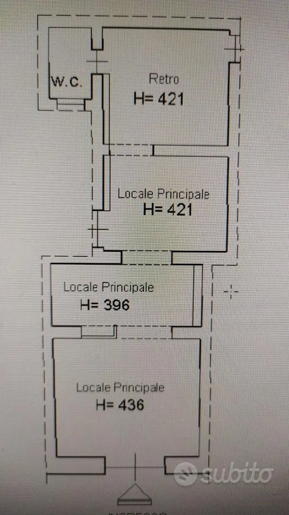 Floor Plan - Commercial Space with Terraces in Dante/Libertà