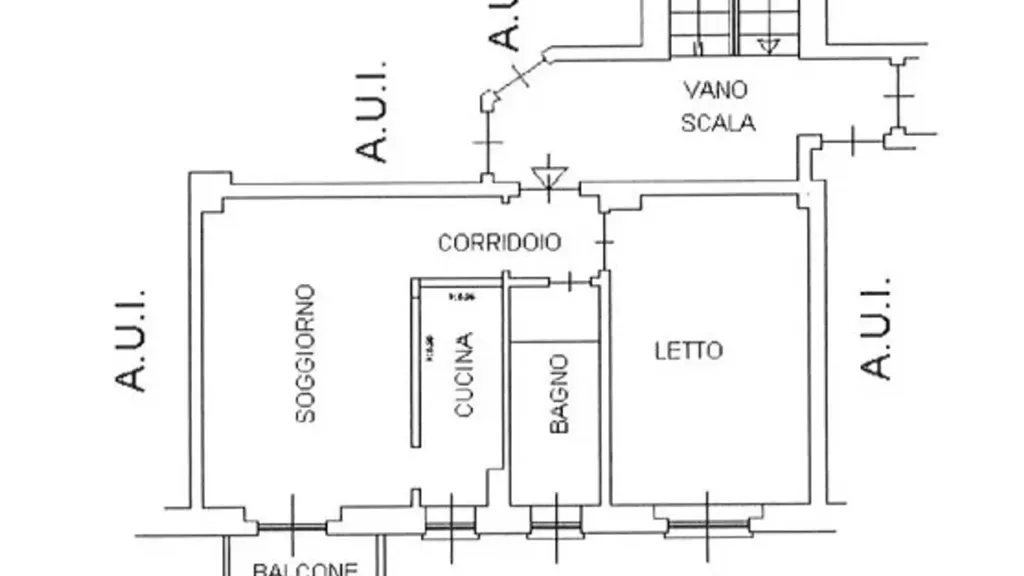 Plan - Rusticated Two-Bedroom Apartment in Quinto Romano, Milan