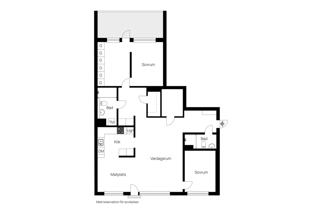 Plan - Completely Renovated Apartment with Balcony in Uppsala