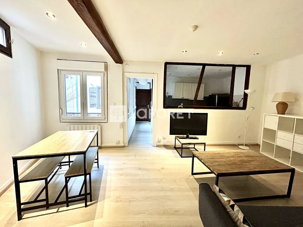 Séjour - Appartement Meublé 2 Pièces au Cœur de la Krutenau