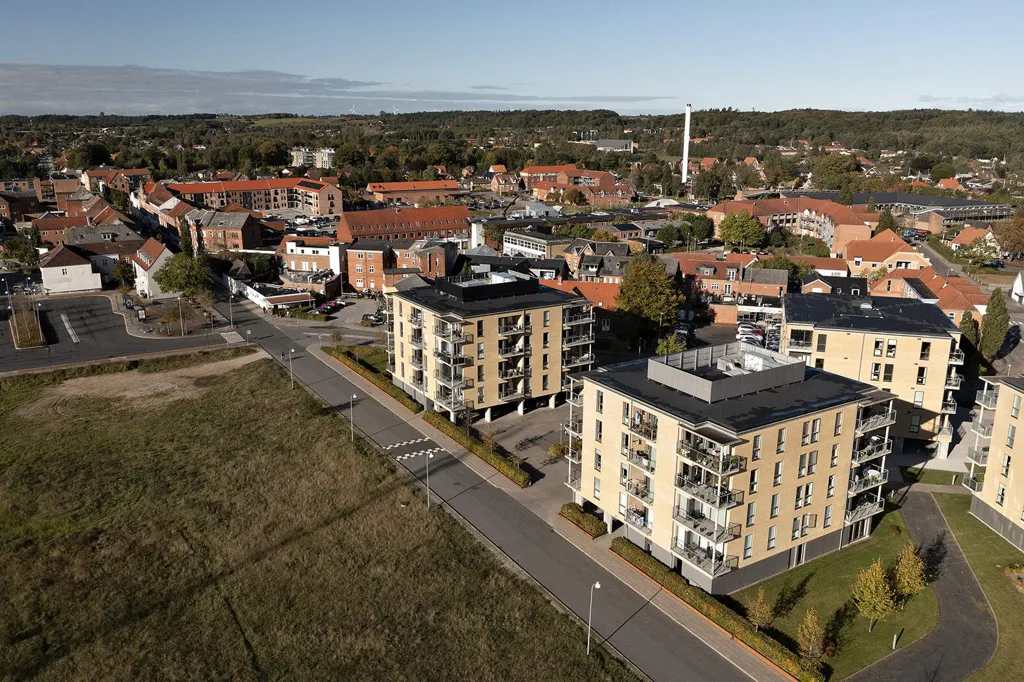 Aerial - 1-Bedroom Flat with Balcony in Bjerringbro