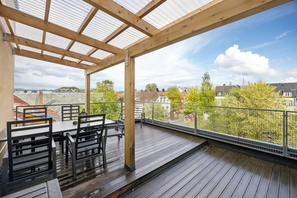 Terrasse - Modern 2-Bedroom Flat with Lift in Trondheim