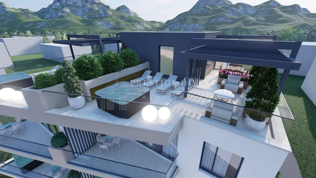 Terrace - Modern Apartment with Sea View in Sukošan
