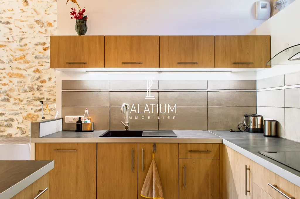 Kitchen - Rustic Bastide with Mountain View near Sisteron