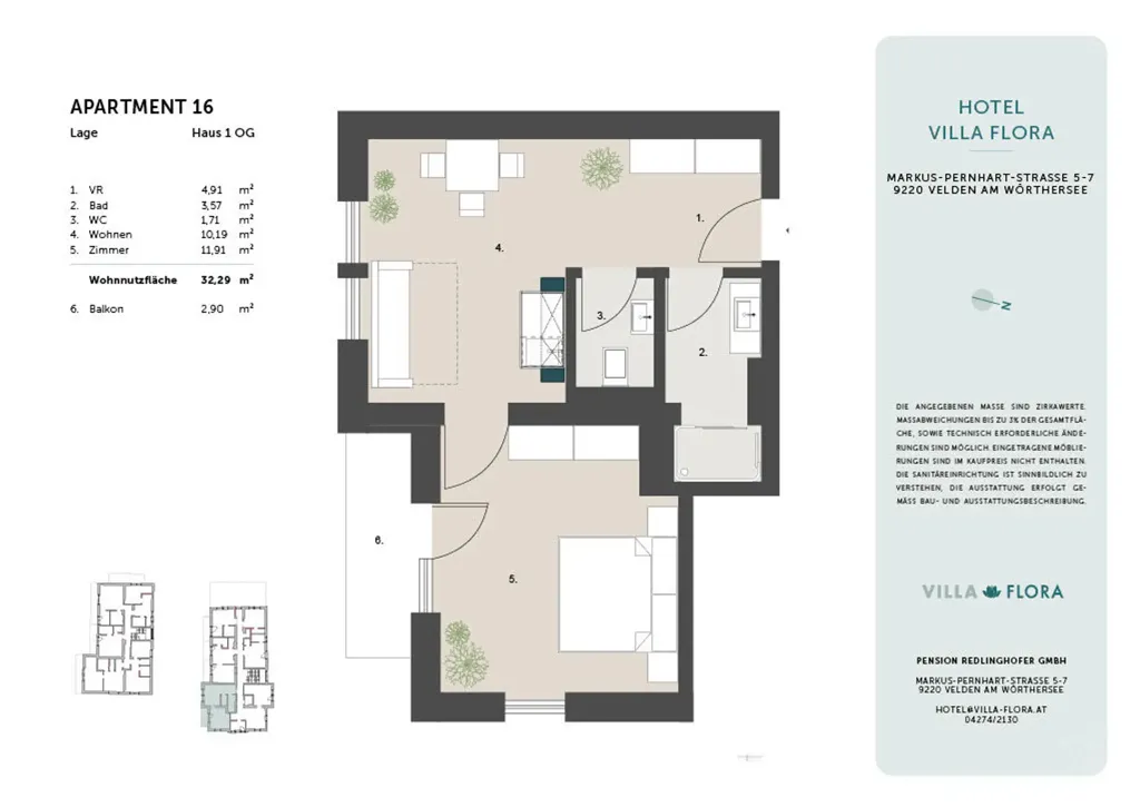Plan - 2-Bedroom Apartment with Pool in Central Location