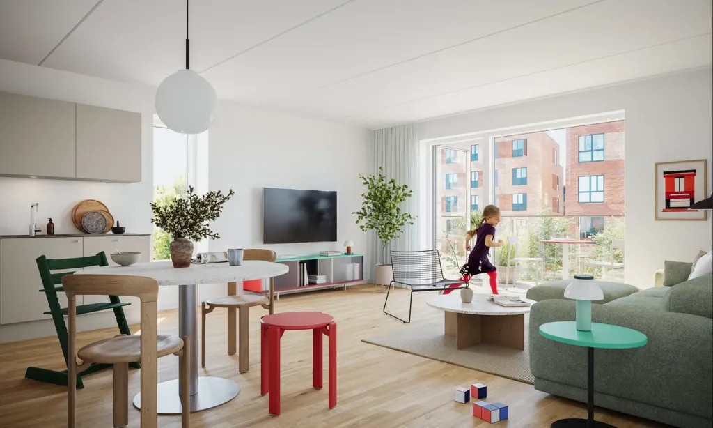 Séjour - Light 2-Bedroom Flat with Terrace in Glostrup