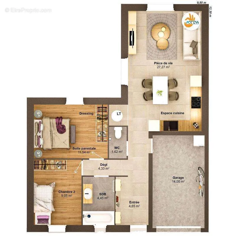 4-room house in Plestan