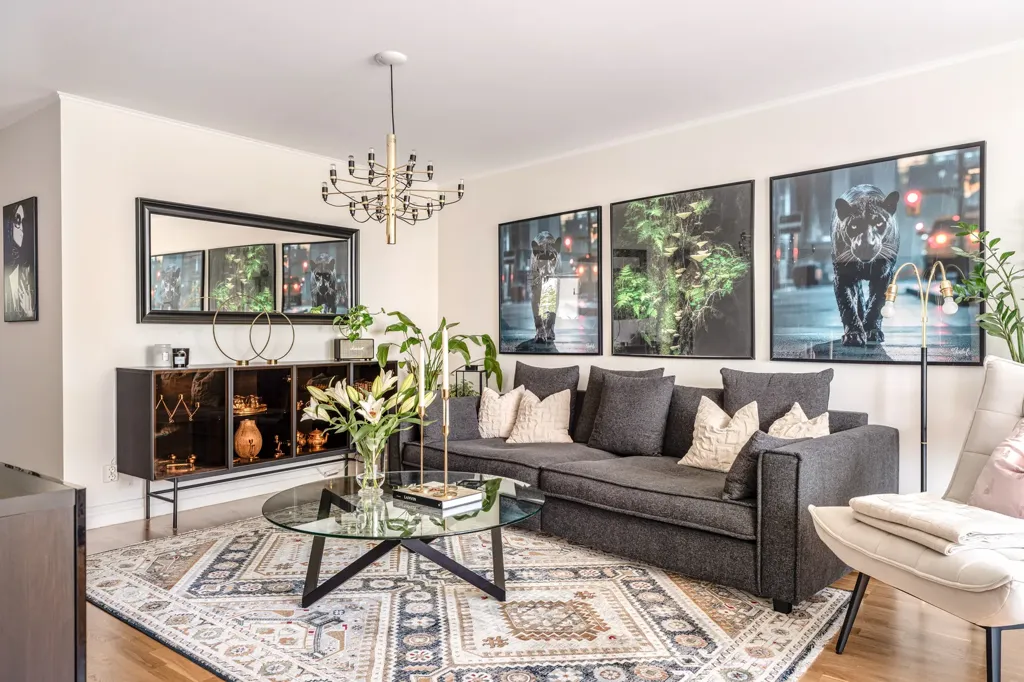 Living Room - Apartment with Rental Unit in Täby