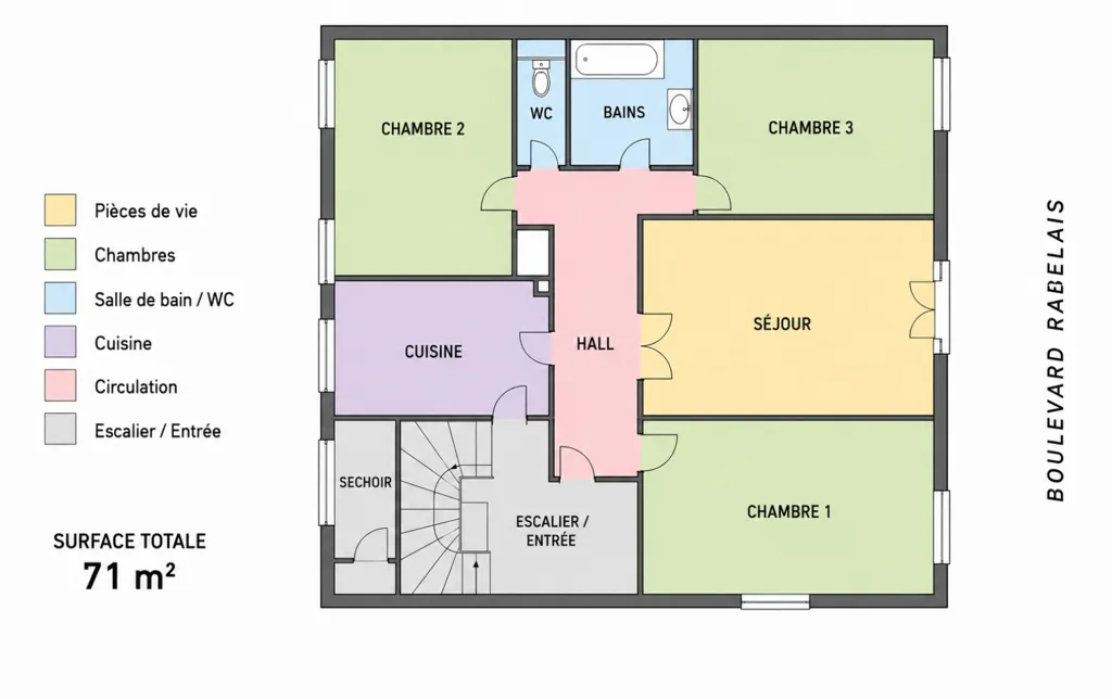 Bright Flat with Tram Access in Montpellier Centre