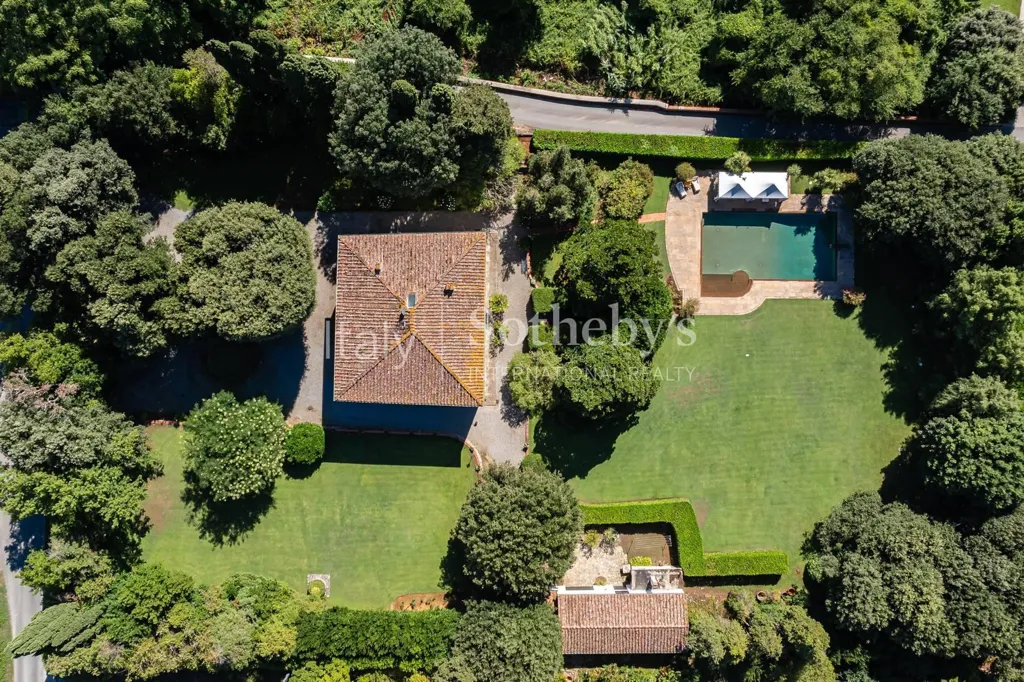 Vue aérienne - 19th Century Villa with Pool near Lucca