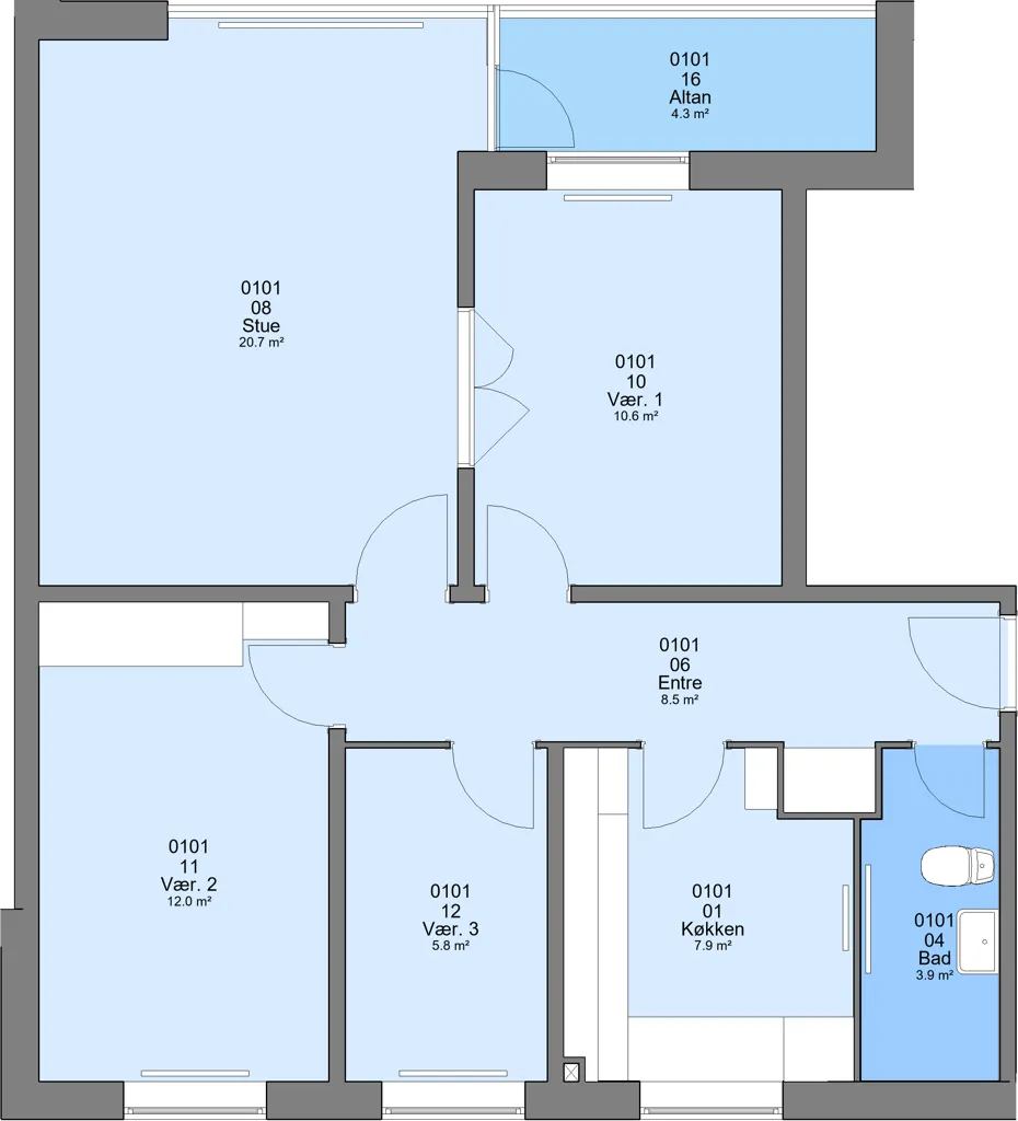 Plan - Apartment with Balcony in Viborg
