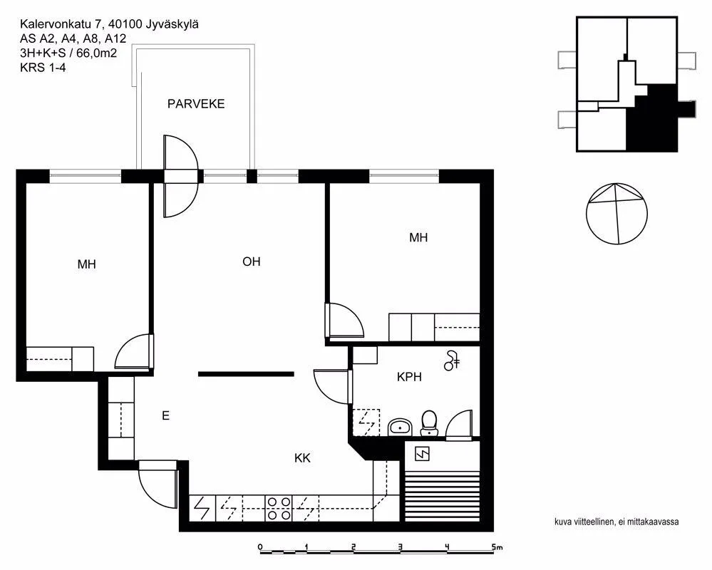 3-toaline korter asukohas Jyväskylä