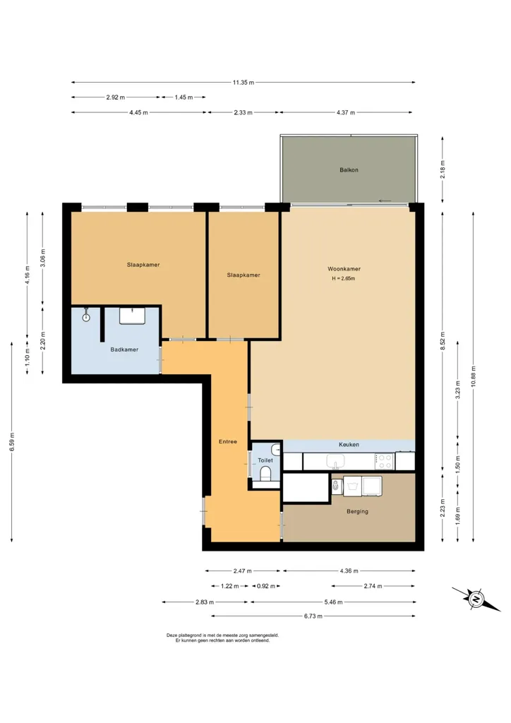 Plan - Modern Apartment with Balcony in Zevenhuizen