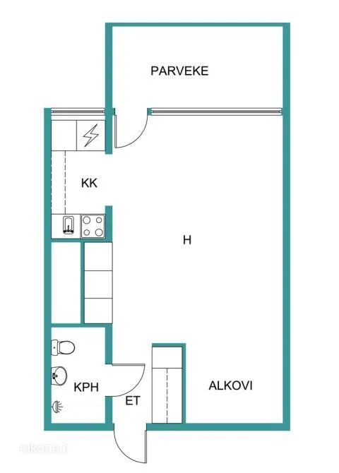 Plaan - Bright Studio with Balcony in Kontinkangas, Oulu