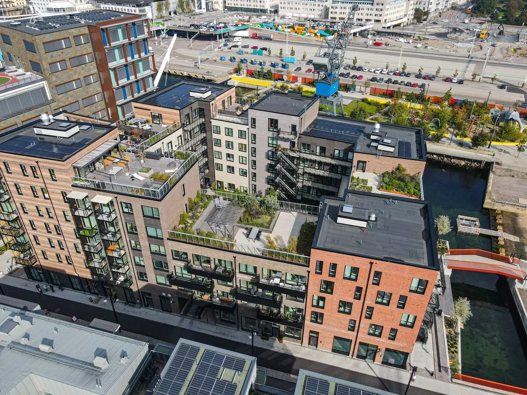 Vue aérienne - Apartment with Canal View in City Centre