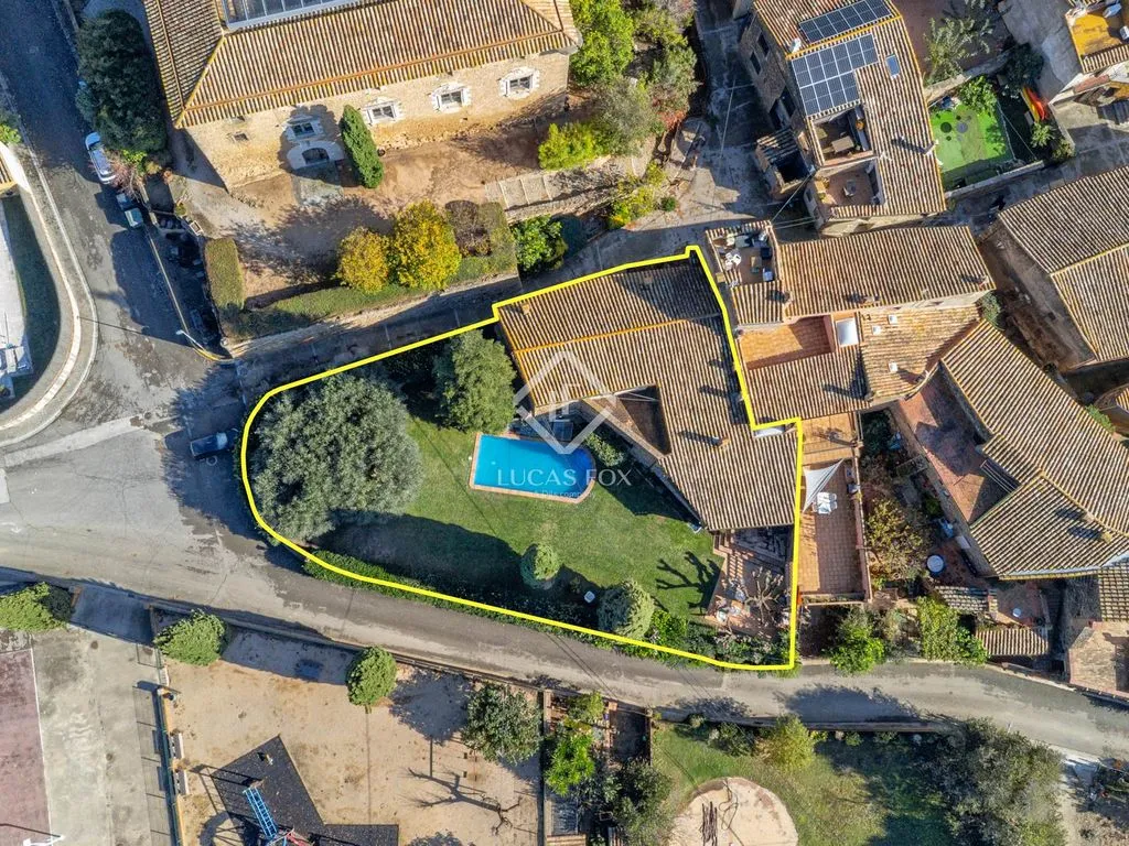Aerial - Traditional Stone Cottage with Pool in Bàscara