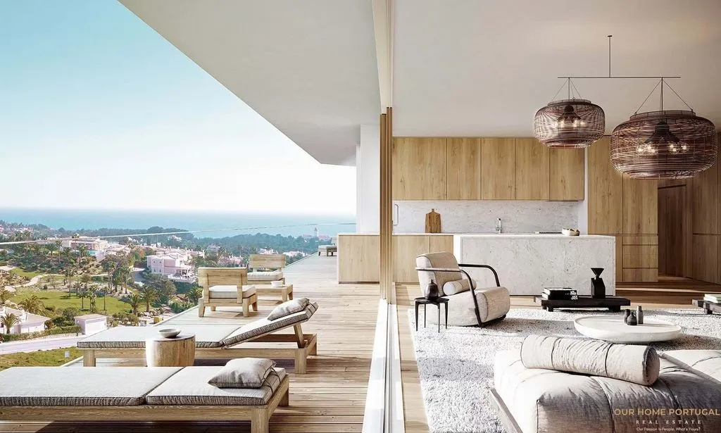 Living Room - 2-Bedroom Apartment with Balcony in Carvoeiro