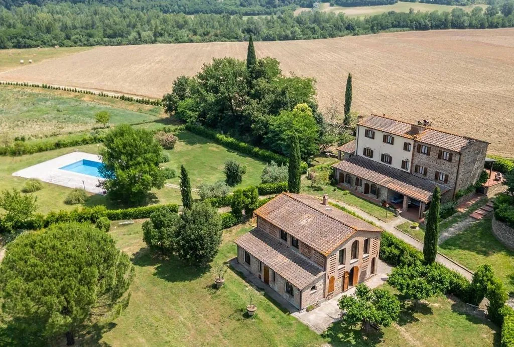Vista aerea - Rustico with Pool in Terricciola, Tuscany