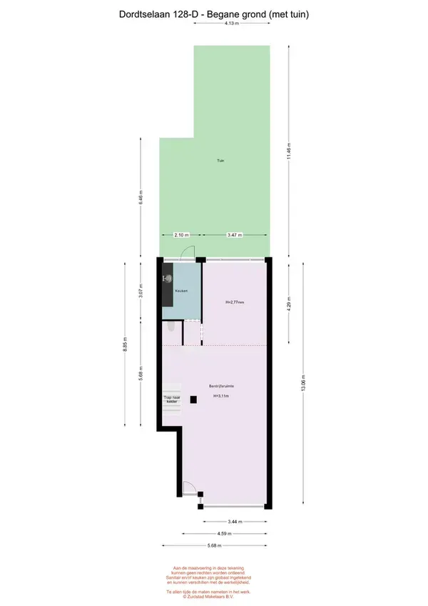 Planimetria - Converted Shopfront with Garden in Rotterdam