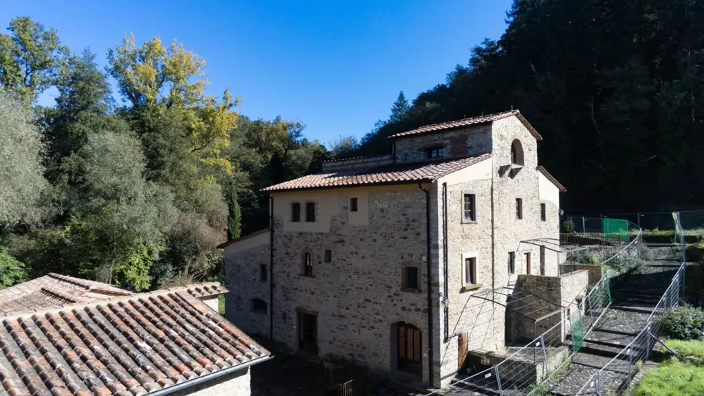 Aerial - Casale with Pool in Gaiole in Chianti