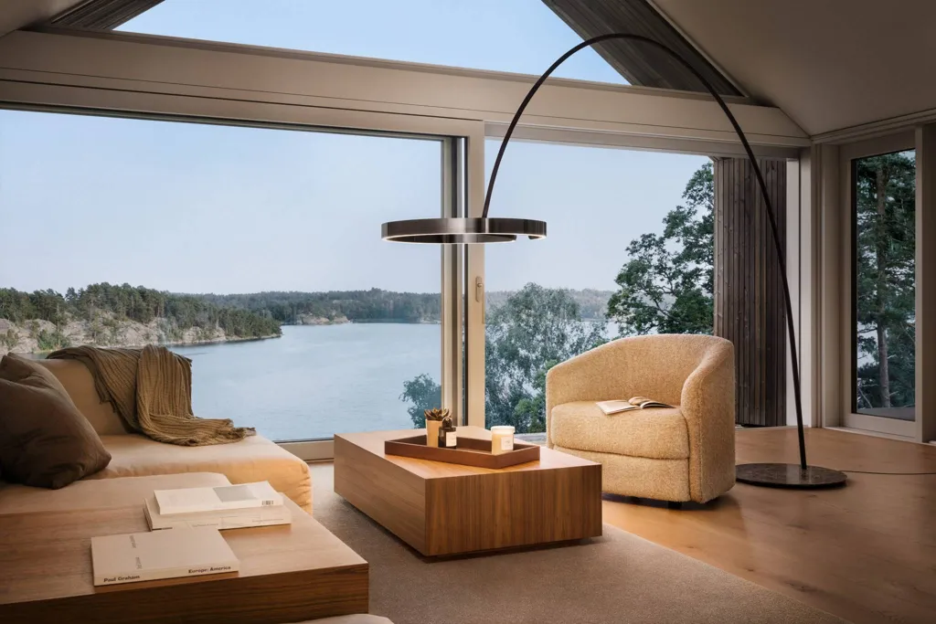 Salón - Minimalist Villa with Sea View in Sweden