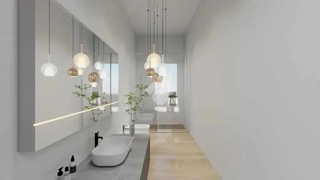 Salles de bain - Four-Room Apartment with Terrace in Milan