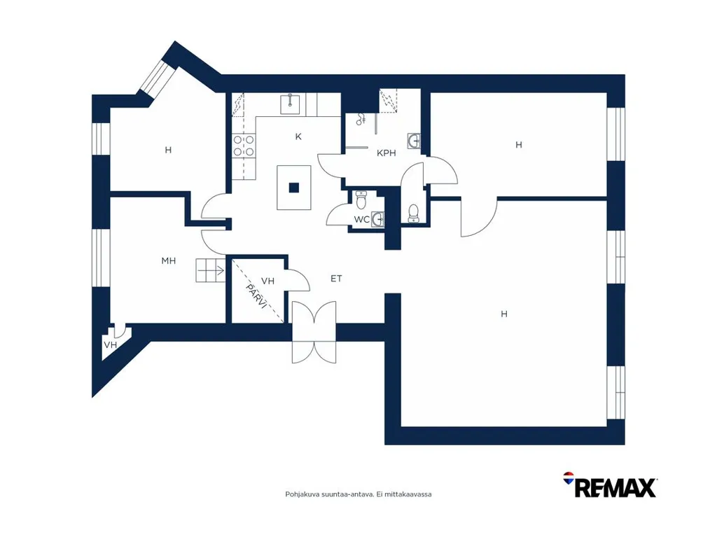 Floor Plan - Renovated Apartment with Sauna in Helsinki