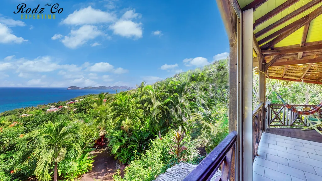 Terrasse - Propriété Écoresponsable avec Vue Mer à Terre-de-Bas