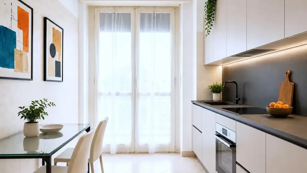 Kitchen - Central 4-Bed Apartment with Balcony in Cossato