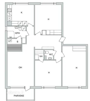 Planimetria - Apartment with Balcony in Perno, Turku
