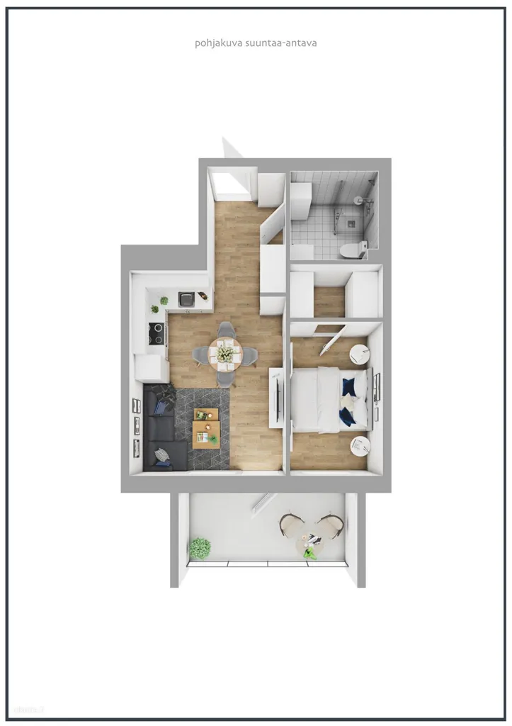 Floor Plan - Modern Flat with Balcony in Espoo