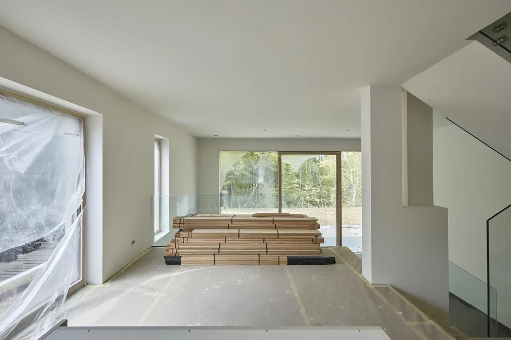 Séjour - Maison Jumelée avec Vue sur Forêt à Bridel