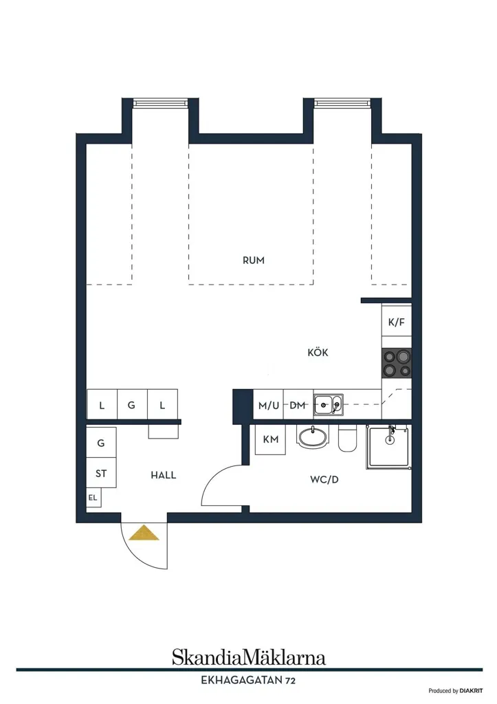 Plaan - Apartment with Private Storage in Duvkullen