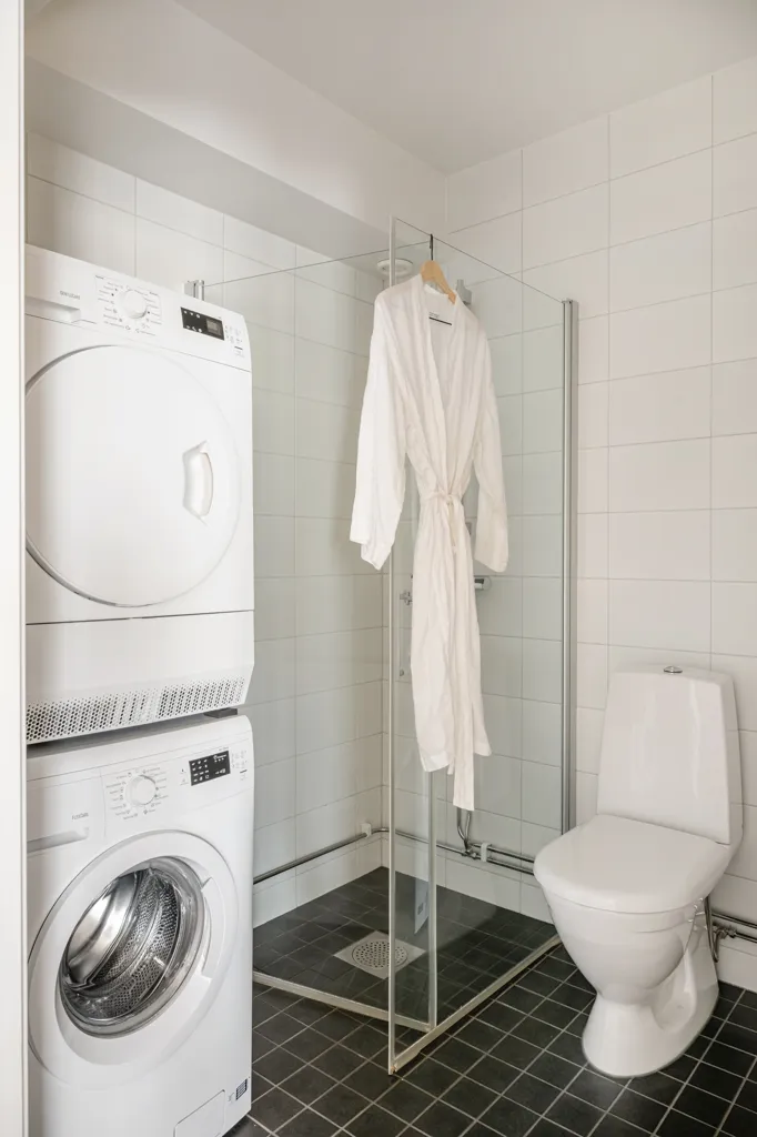 Bathrooms - Apartment with West-Facing Balcony in Sundbyberg
