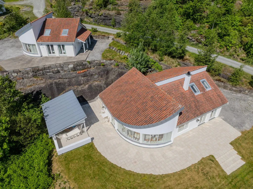 Vue aérienne - Two-Property Retreat with Sea View in Vikedal