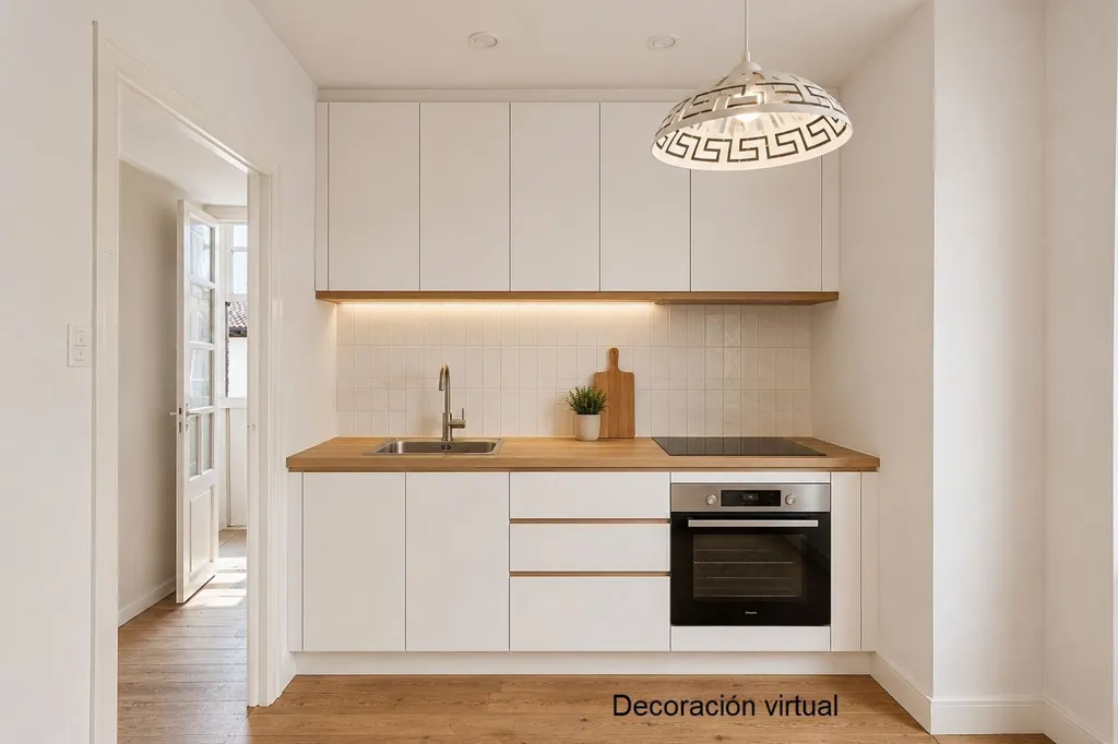 Cucina - Apartment with Balcony in Llanes Centre
